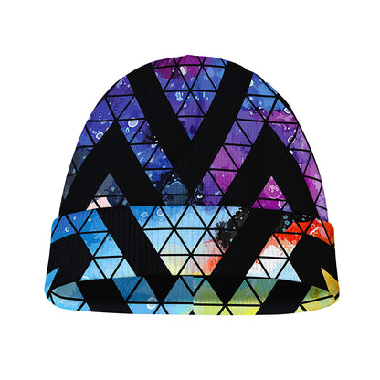 Black Triangle Galaxy Space Print Beanie