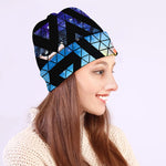 Black Triangle Galaxy Space Print Beanie