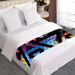 Black Triangle Galaxy Space Print Bed Runner