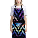 Black Triangle Galaxy Space Print Bib Apron With Pocket