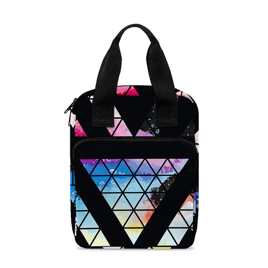 Black Triangle Galaxy Space Print Bible Tote Bag