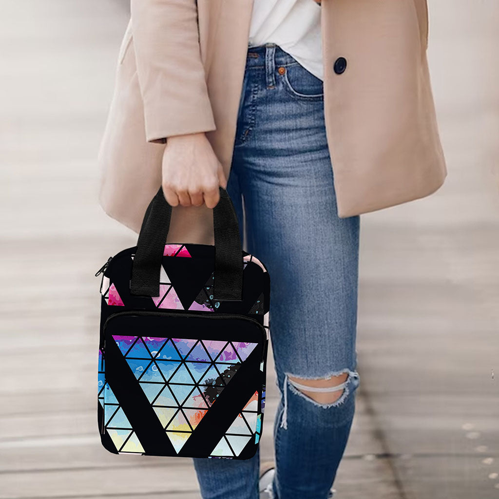Black Triangle Galaxy Space Print Bible Tote Bag
