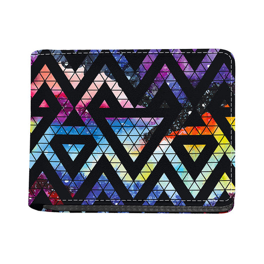 Black Triangle Galaxy Space Print Bifold Wallet