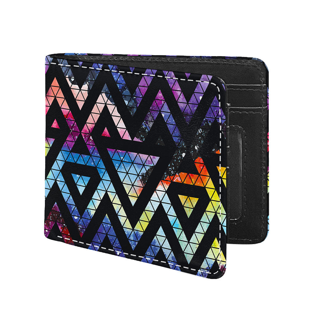 Black Triangle Galaxy Space Print Bifold Wallet