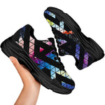 Black Triangle Galaxy Space Print Black Chunky Shoes