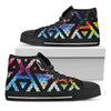 Black Triangle Galaxy Space Print Black High Top Sneakers