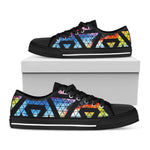 Black Triangle Galaxy Space Print Black Low Top Sneakers