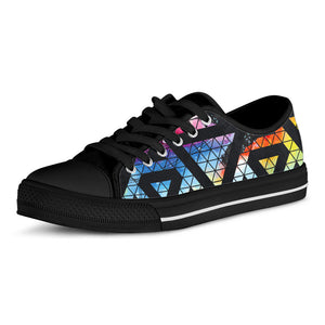 Black Triangle Galaxy Space Print Black Low Top Sneakers