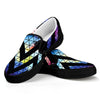 Black Triangle Galaxy Space Print Black Slip On Sneakers