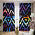 Black Triangle Galaxy Space Print Dimout Pencil Pleat Curtains