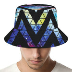 Black Triangle Galaxy Space Print Bucket Hat