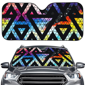 Black Triangle Galaxy Space Print Car Windshield Sun Shade