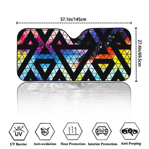 Black Triangle Galaxy Space Print Car Windshield Sun Shade