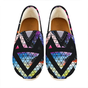 Black Triangle Galaxy Space Print Casual Shoes