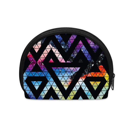 Black Triangle Galaxy Space Print Coin Purse