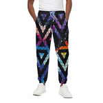 Black Triangle Galaxy Space Print Cotton Pants