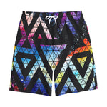 Black Triangle Galaxy Space Print Cotton Shorts