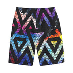 Black Triangle Galaxy Space Print Cotton Shorts