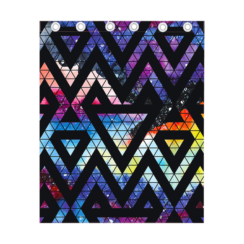 Black Triangle Galaxy Space Print Curtain