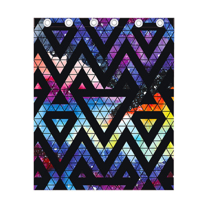 Black Triangle Galaxy Space Print Curtain