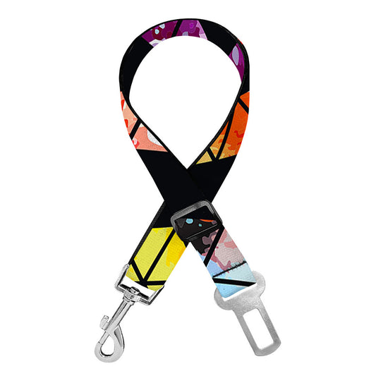 Black Triangle Galaxy Space Print Dog Seat Belt