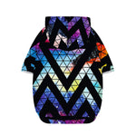 Black Triangle Galaxy Space Print Dog Zip Up Hoodie