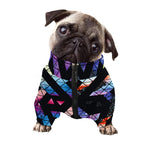 Black Triangle Galaxy Space Print Dog Zip Up Jacket
