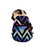 Black Triangle Galaxy Space Print Dog Zip Up Jacket