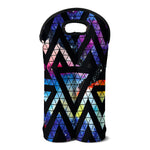 Black Triangle Galaxy Space Print Double Neoprene Wine Tote