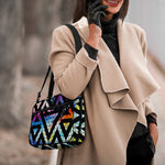 Black Triangle Galaxy Space Print Double Strap Bible Bag