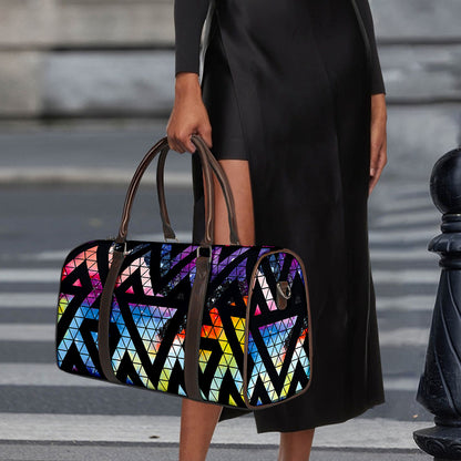 Black Triangle Galaxy Space Print Duffle Bag