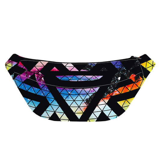 Black Triangle Galaxy Space Print Fanny Pack
