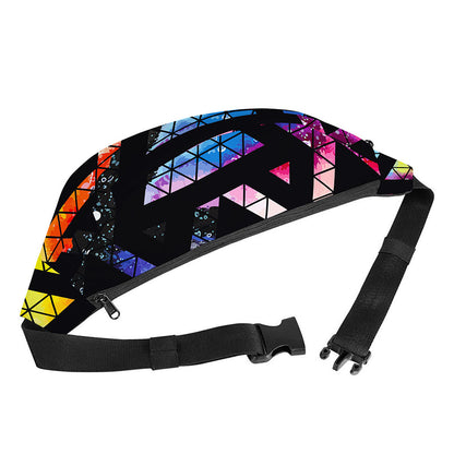 Black Triangle Galaxy Space Print Fanny Pack
