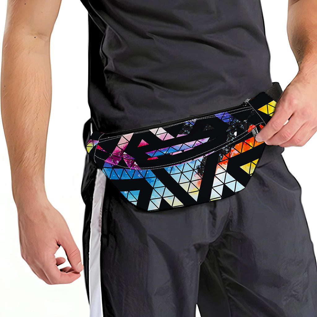Black Triangle Galaxy Space Print Fanny Pack