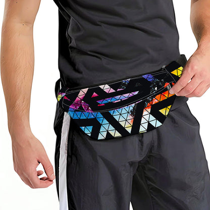 Black Triangle Galaxy Space Print Fanny Pack