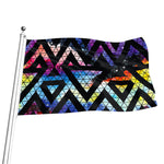 Black Triangle Galaxy Space Print Flag