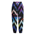 Black Triangle Galaxy Space Print Fleece Lined Knit Pants