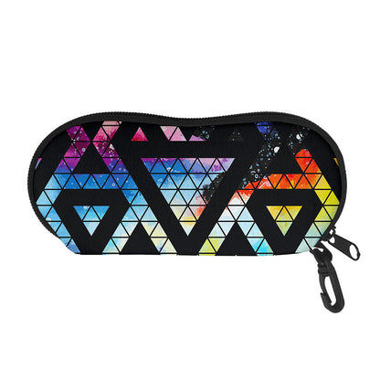 Black Triangle Galaxy Space Print Glasses Case