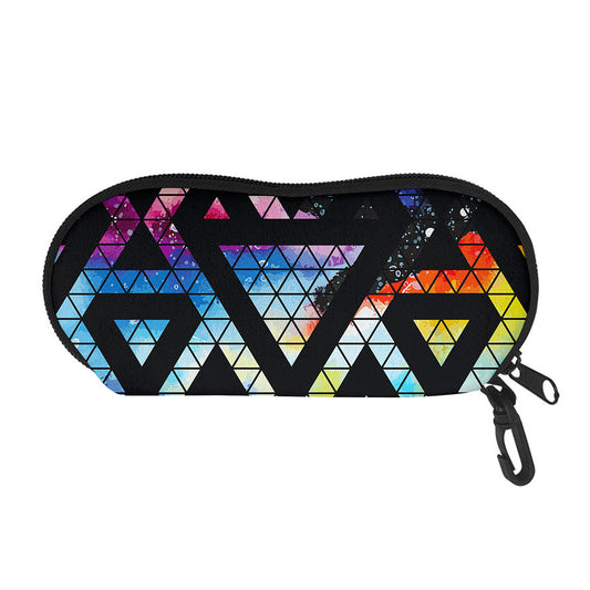 Black Triangle Galaxy Space Print Glasses Case
