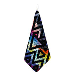 Black Triangle Galaxy Space Print Hand Towel