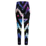 Black Triangle Galaxy Space Print High-Waisted Pocket Leggings