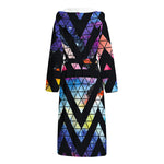 Black Triangle Galaxy Space Print Hooded Bathrobe