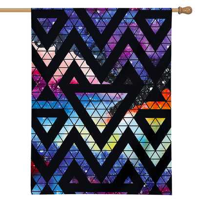 Black Triangle Galaxy Space Print House Flag