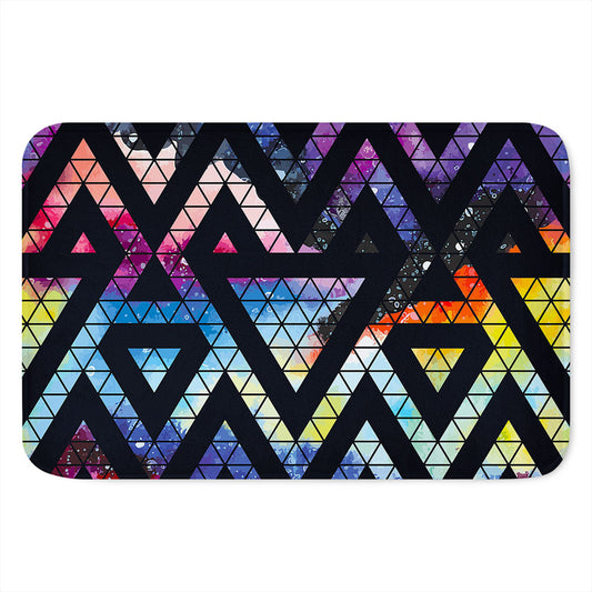 Black Triangle Galaxy Space Print Indoor Door Mat