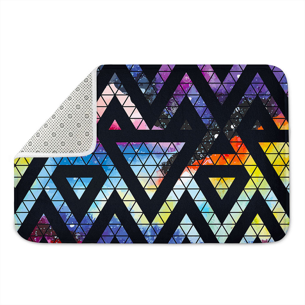 Black Triangle Galaxy Space Print Indoor Door Mat