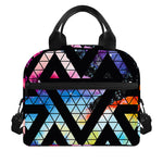 Black Triangle Galaxy Space Print Insulated Lunch Bag