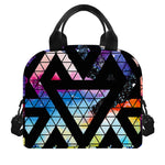 Black Triangle Galaxy Space Print Insulated Lunch Bag