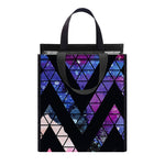Black Triangle Galaxy Space Print Insulated Lunch Tote