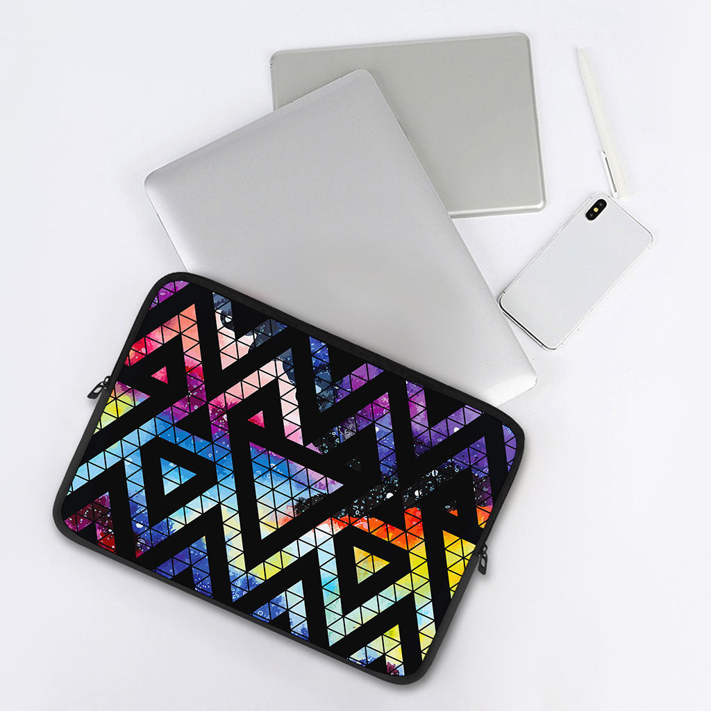 Black Triangle Galaxy Space Print Laptop Sleeve