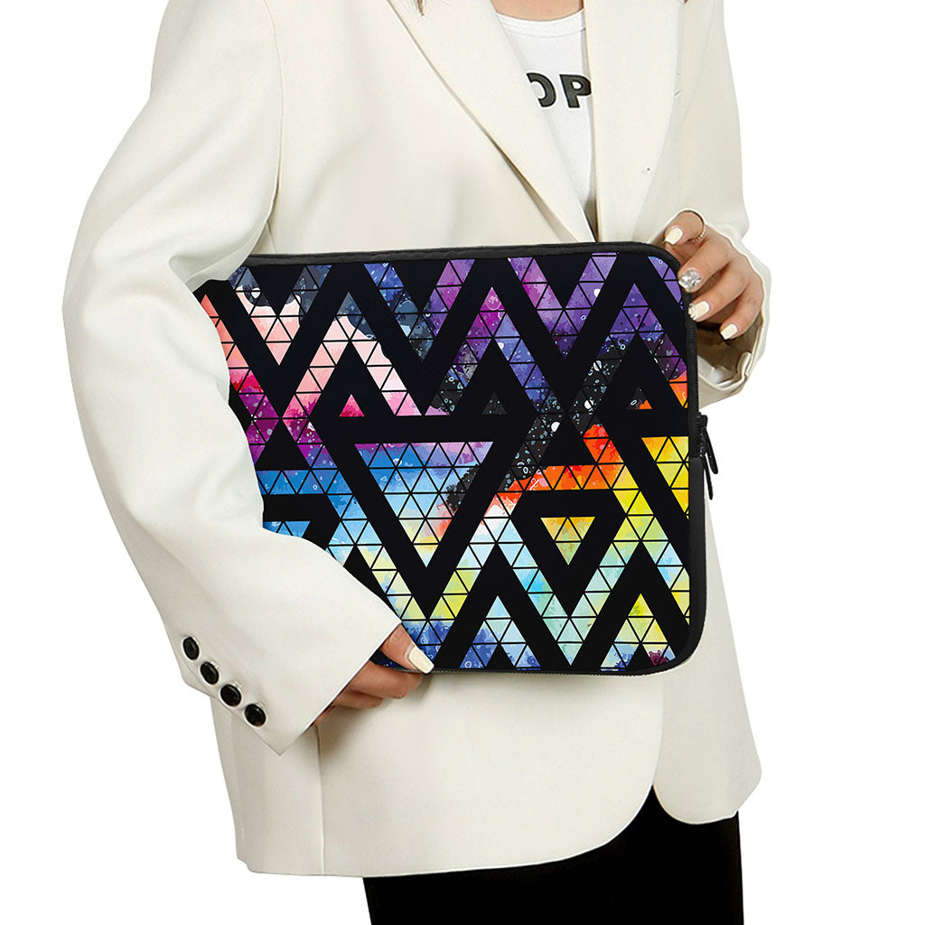 Black Triangle Galaxy Space Print Laptop Sleeve
